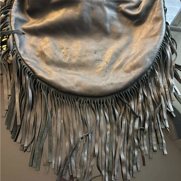 Kooba Black Leather Fringe Shoulder Bag - Picture 1 of 2